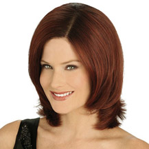 10 inches Human Hair Lace Front Wig Wavy Dark Auburn