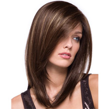 14" Human Hair Full Lace Wig Straight Medium Brown