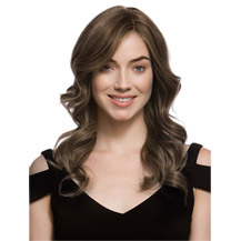22 inches Human Hair Full Lace Wig Wavy Ash Brown