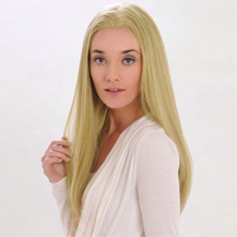 18" Human Hair Full Lace Wig Straight Ash Blonde