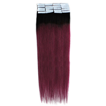 16 Inches #1B/Bug Tape In Ombre Human Hair Extensions